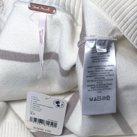 Free people Paulie Long sleeve Sweater In Moonbeam Combo size XS - Picture 8 of 10